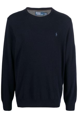 Maglione in lana blu RALPH LAUREN | 710876714001BLUE